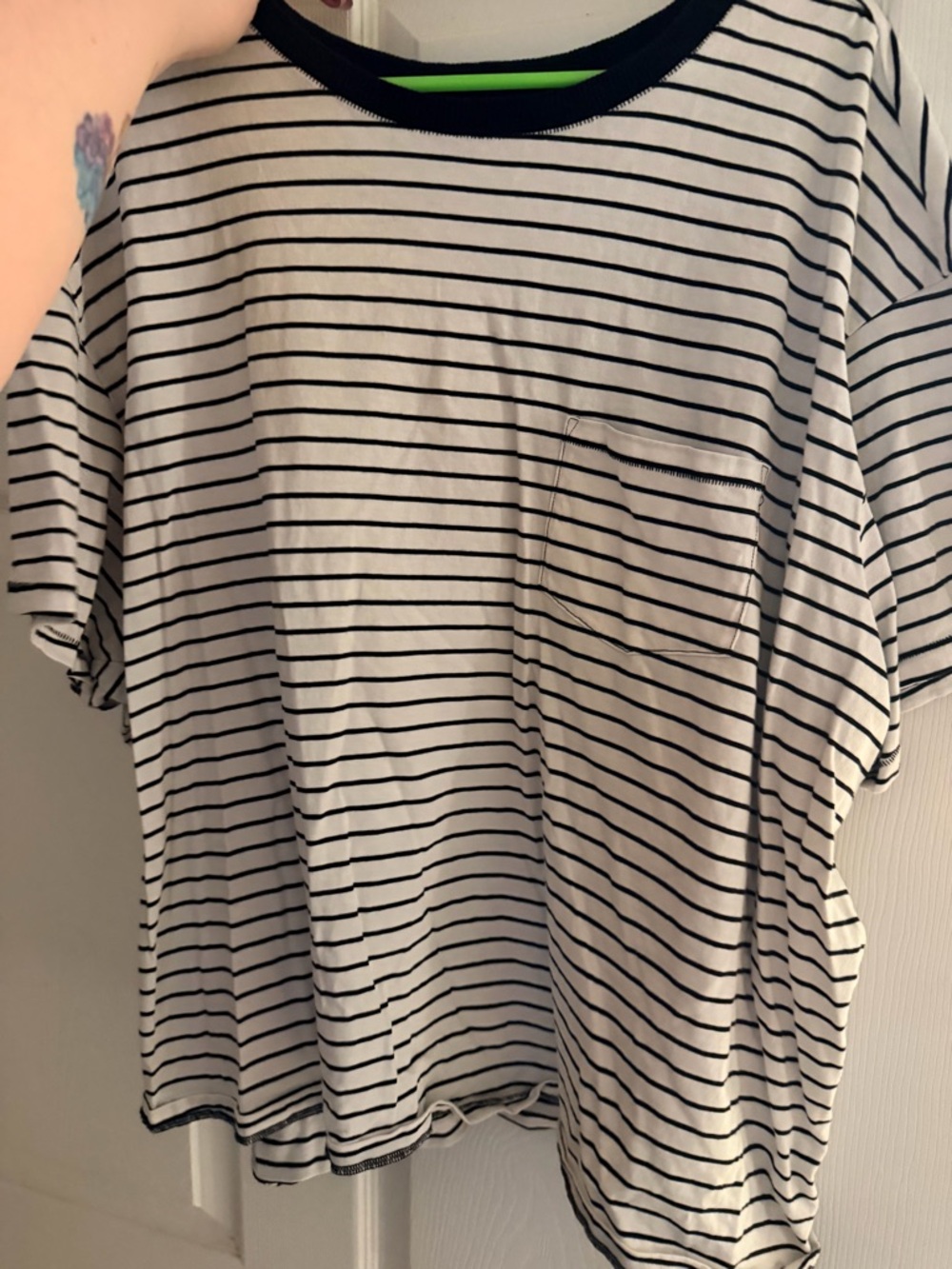 torrid Black and White Striped Short Sleeve Tee